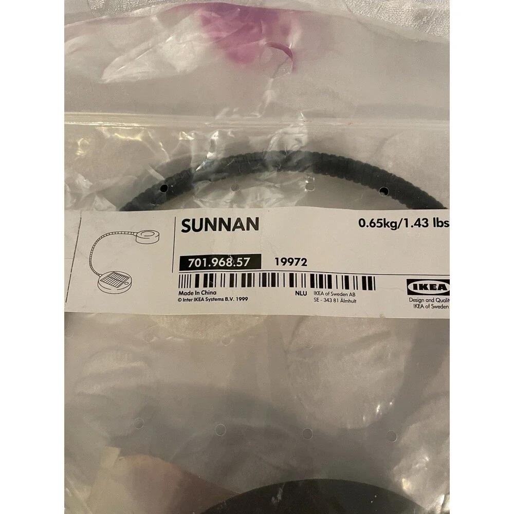 IKEA Sunnan Solar Powered LED Desk Lamp Black Flexible Gooseneck New in Package